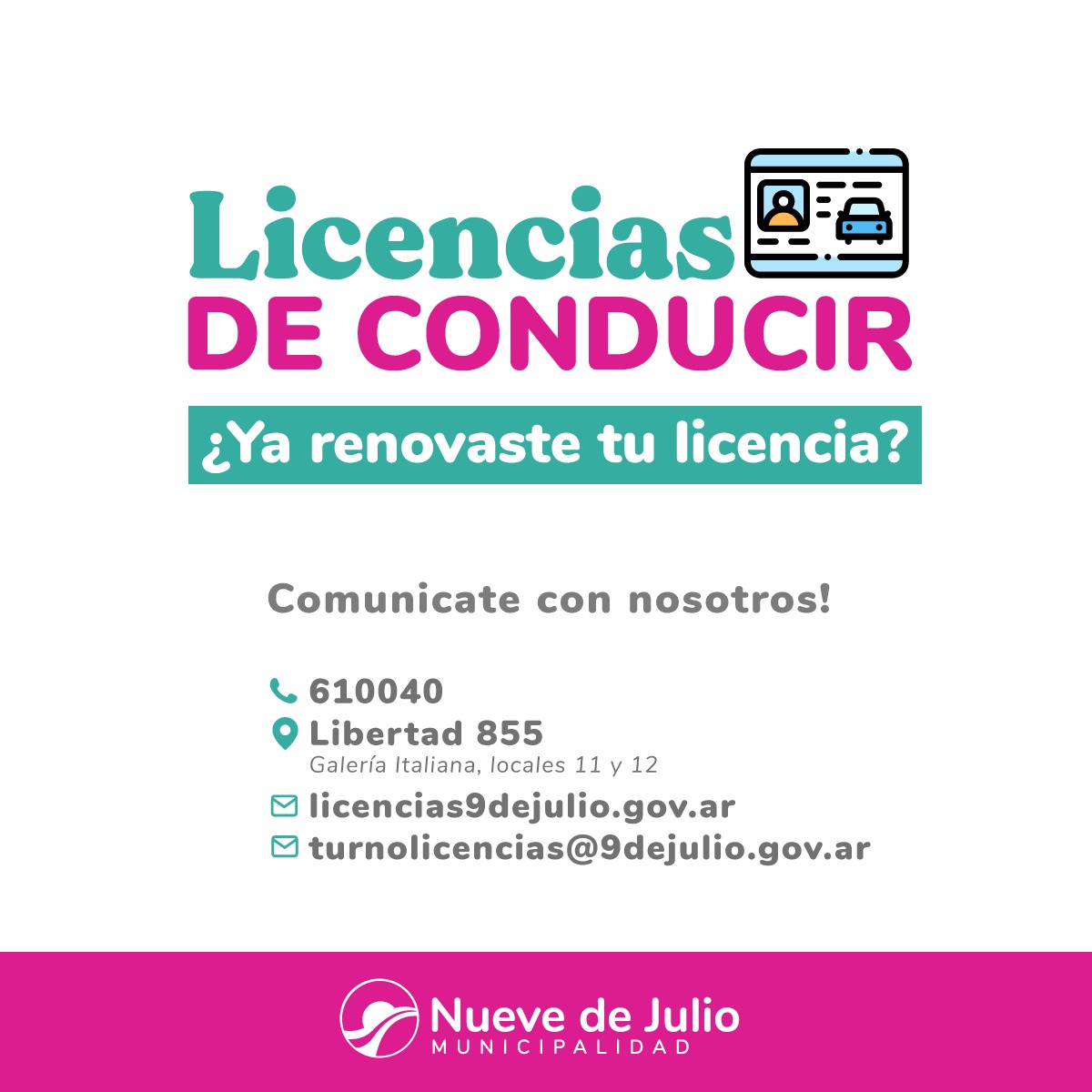 La Municipalidad De Nueve De Julio Hacer Sobre Cambios En La Licencia