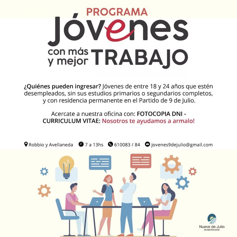 El programa “Jóvenes con más y mejor trabajo” alcanza a quienes tienen entre 18 y 24 años