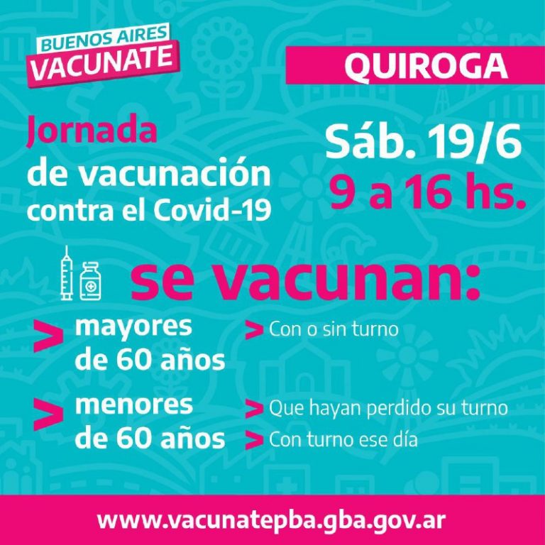 Puntos de vacunación contra Covid-19 en Dudignac y Facundo Quiroga