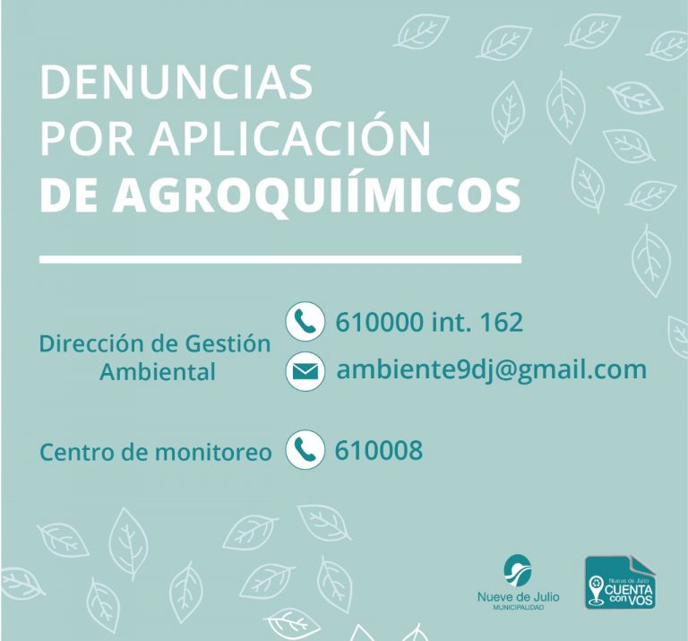 Las denuncias por uso indebido de agroquímicos de reciben las 24 horas