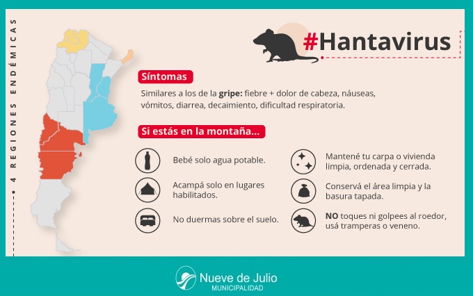 Se advierte que los síntomas del hantavirus son similares a los de la gripe