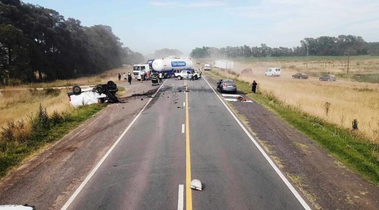 En triple choque muere un hombre en Ruta 5 a la altura de Gorostiaga