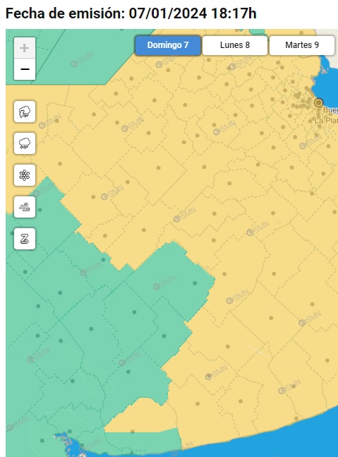 Nueve de Julio está en alerta amarilla