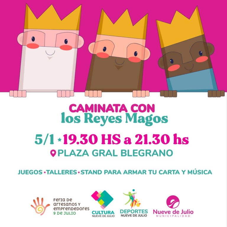 Los Reyes Magos llegan a la plaza Belgrano de Nueve de Julio