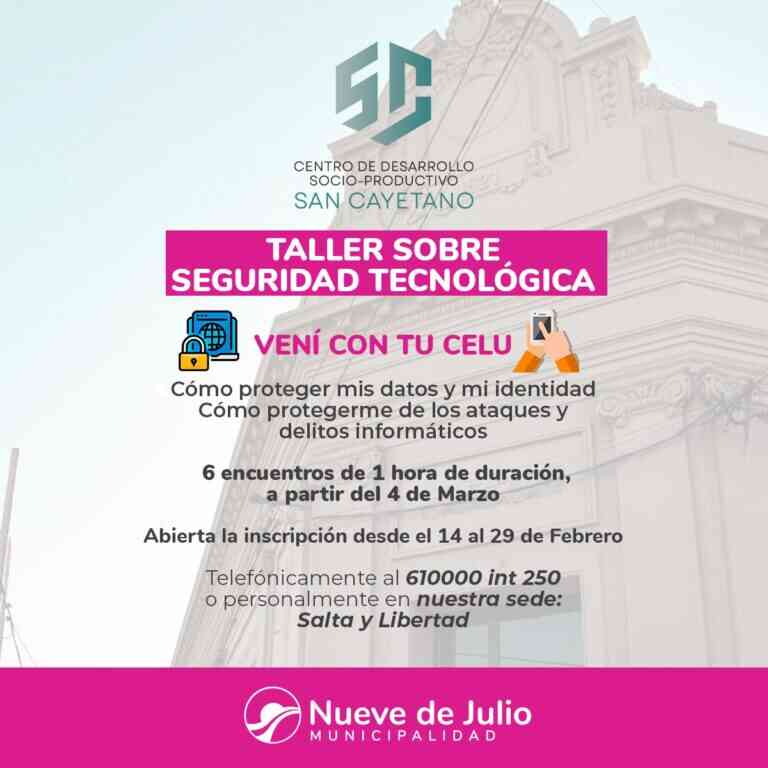 En marzo comienza un nuevo Taller sobre ‘Seguridad Tecnológica’