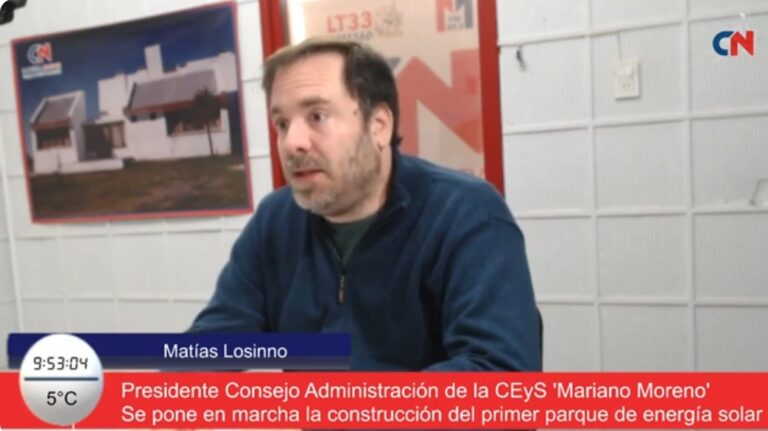 Matías Losinno: ‘Se está en condiciones de construir el primer ‘Parque Solar Comunitario’