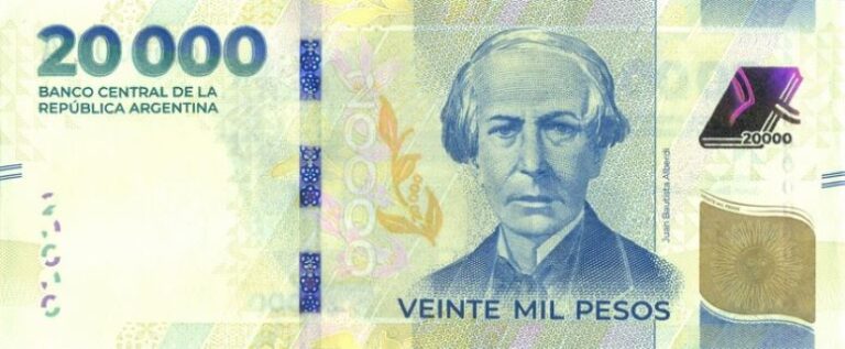 Sale a circulación este jueves el billete de $20.000