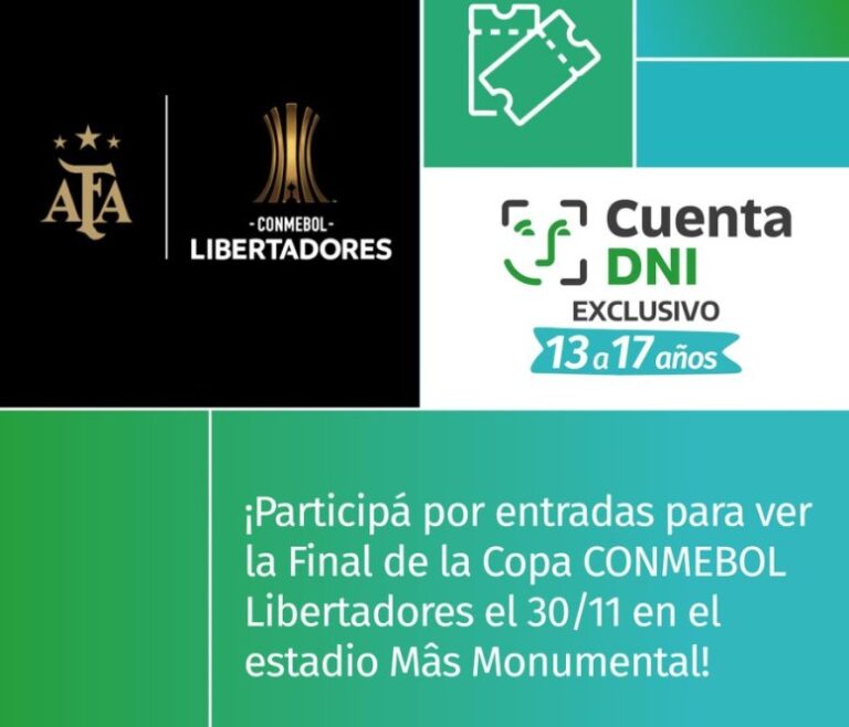 Cuenta DNI sortea entradas para la final de la Copa Libertadores