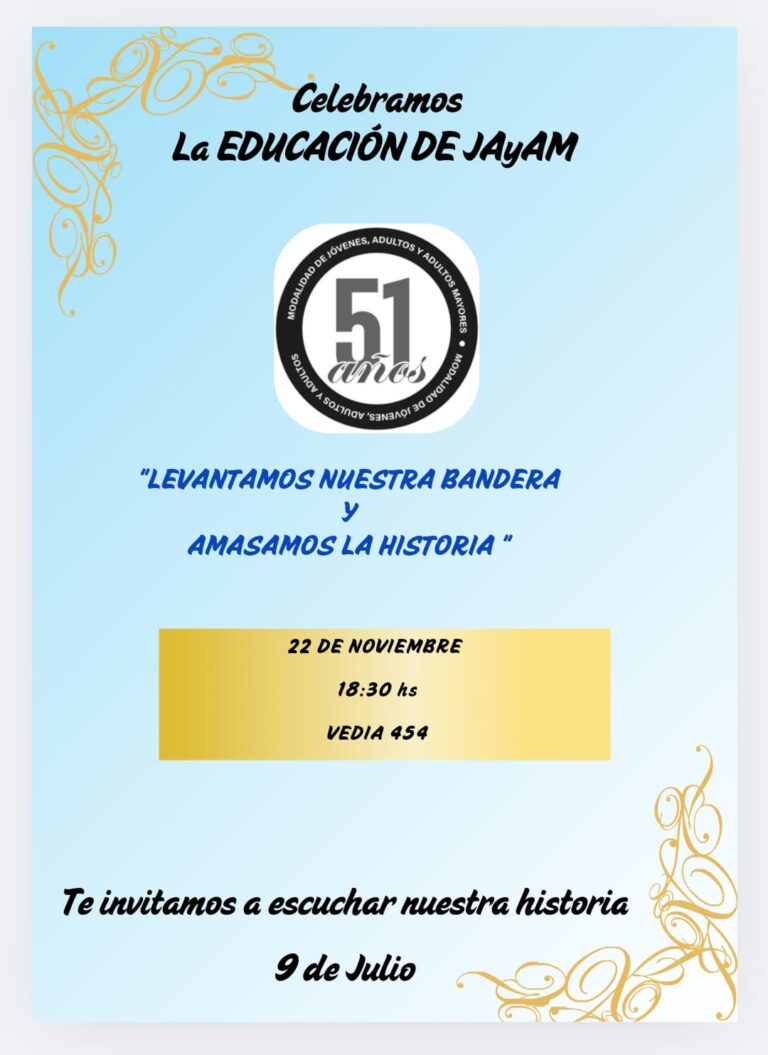 Celebración de los 51 años de la modalidad Jóvenes Adultos y Adultos Mayores en el CENS N° 451