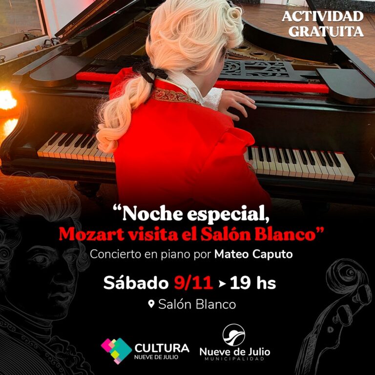 Concierto de Mozart a cargo de Mateo Caputo en el Salón Blanco Municipal